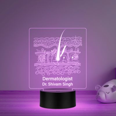 3D Illusion Dermatologist Night Lamp Personalized with Any Name 16 Color Changing Light & Remote Control